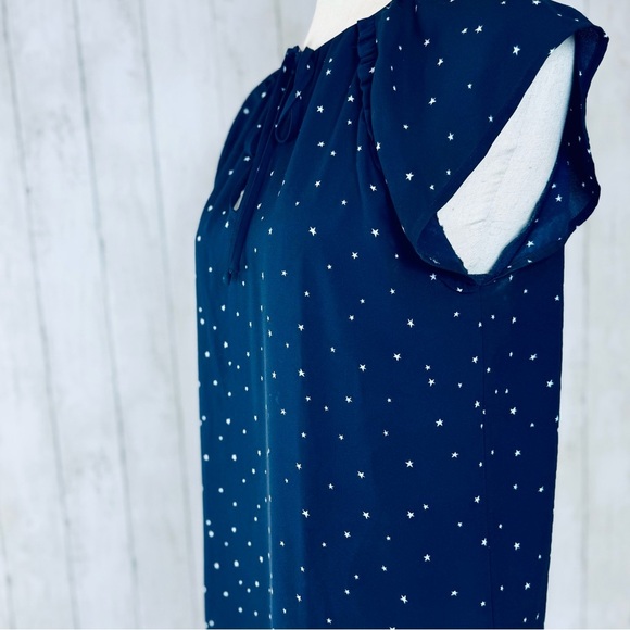 ✨ LOFT | Navy Star Print Blouse – Size Small ✨ - Picture 5 of 12